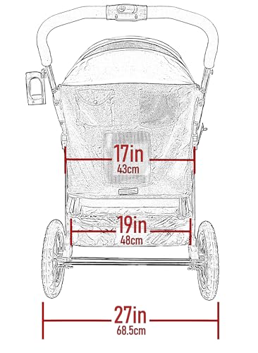 No Zip Jogger Pet Stroller for Cats (Sea Shell- Extra Large)