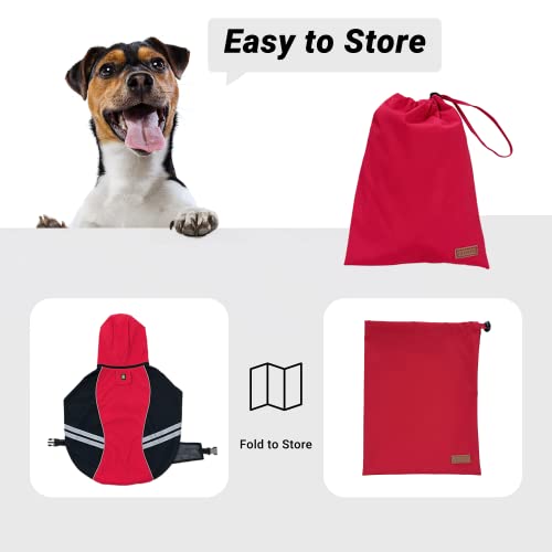 Dog Raincoat for Medium Large Extra Large Dogs (Small / Red)