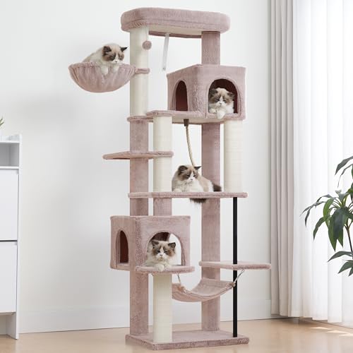 Cat Tree Cat Tower with Sturdy Steel Tube (70.5 inches / Muchroom)