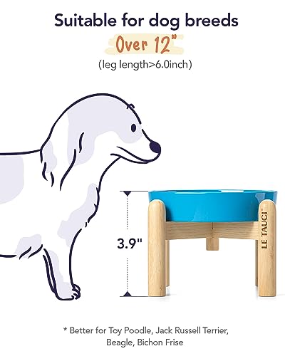 Ceramic Slow Feed Dog Bowls (Vortex Blue+Stand / S-0.6 Cups)