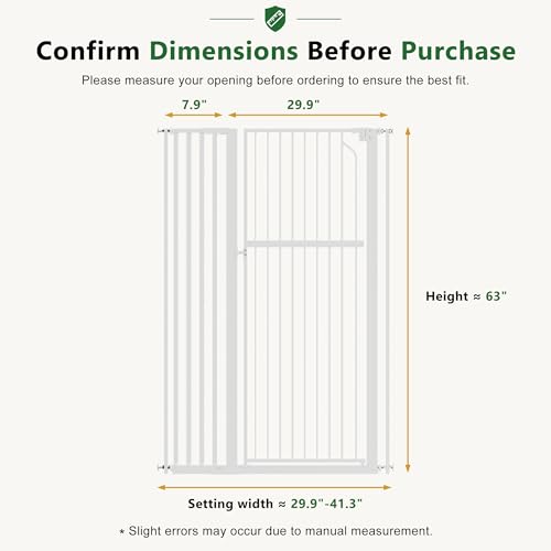63" Extra Tall Pet Gate for Cat (63" Tall, 29.9"-41.3" Wide)