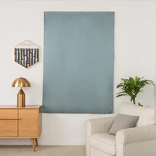 100% Window Blinds Blackout Portable Blackout Curtains Adhesive Curtains for Living Room No Drilling (Silver Grey/ Thickened / 47"W x 72"L (Pack of 1))