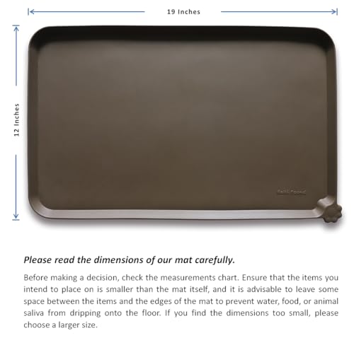 Silicone Pet Food Mats Tray (19" x 12" / Coffee)