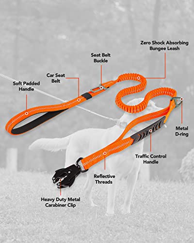 Tactical Bungee Dog Leash (Orange)