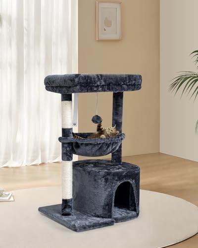Small Cat Tree for Indoor Cats (29.6" / Smoky Grey)