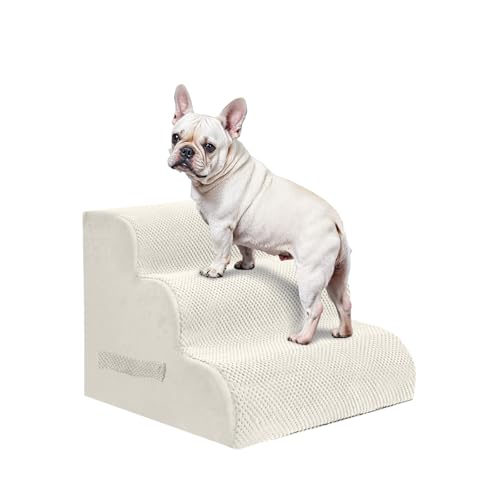 3 Step Pet Stairs for High Beds & Sofas (Beige / 3-step 15.7"H)