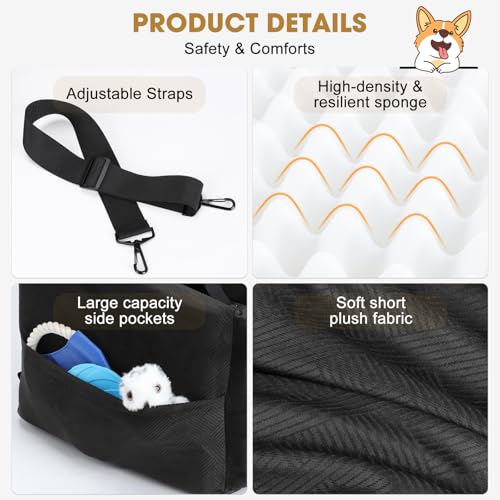 Dog Car Seats for Small Medium Dogs Under 35lbs (Black / Small/Medium)