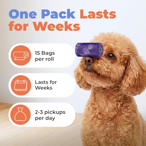 Poop Bags for Dogs (Purple (Lavender Scented) / 240 Bags)