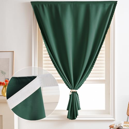 Self Adhesive Curtains (71"W x 59"L (Pack of 1) / Dark Green)