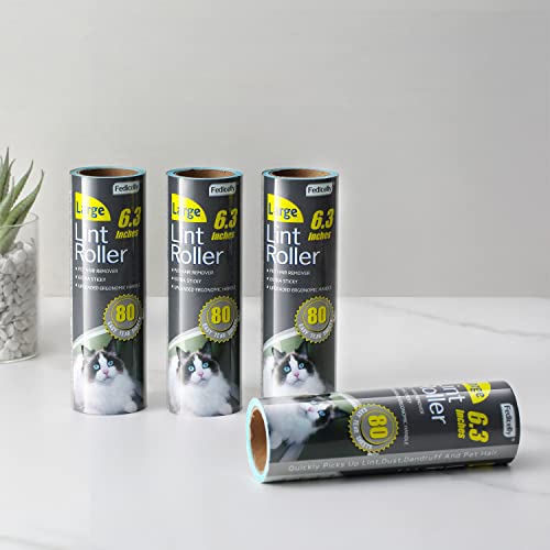 Large Lint Rollers Pet Hair Extra Sticky Refills (4 Large Refills + 320 Sheets)