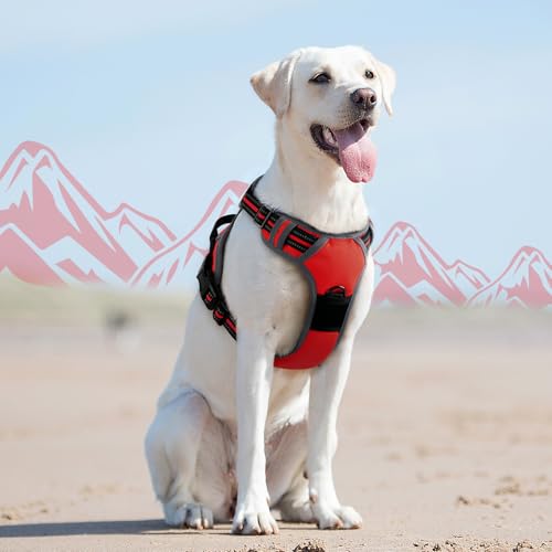 Dog Harness for Large Dogs (Large / Red)
