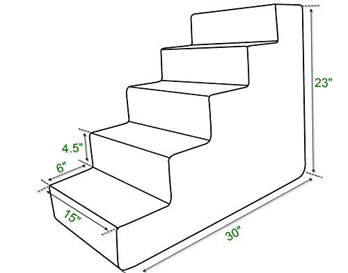 Dog Stairs & Steps (Paw Print on Beige / H: 22.5 Inches)