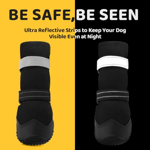 Dog Shoes for Dogs (Light Black / Width 2.16 in)