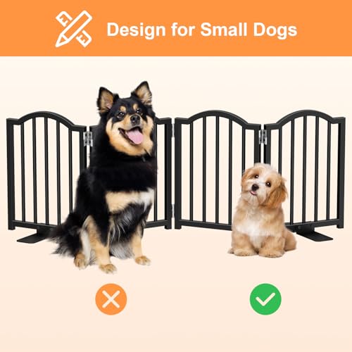 Short Dog Gate Indoor (Black / 4 Panel-16''H, Up to 48''W)
