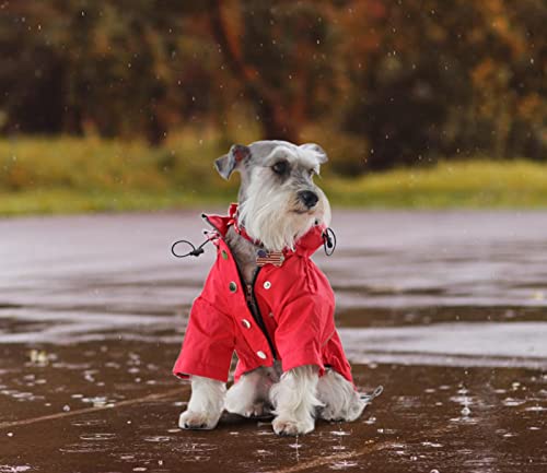 Dog Zip Up Raincoat with Reflective (Large / Red)