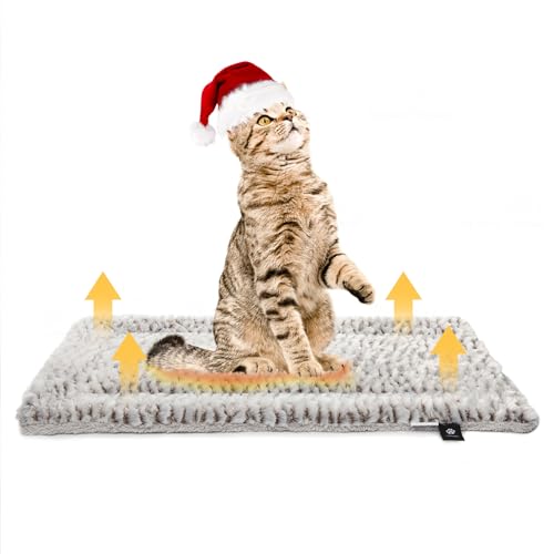 Self Warming Cat Bed Self Heating Cat Pad Pet Mat Indoor Outdoor (A: Light Grey / Small)