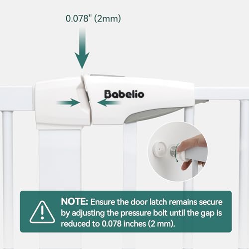 Dog Gate with Adjustable Cat Door (White / 29-43" Wide, 30" Tall)
