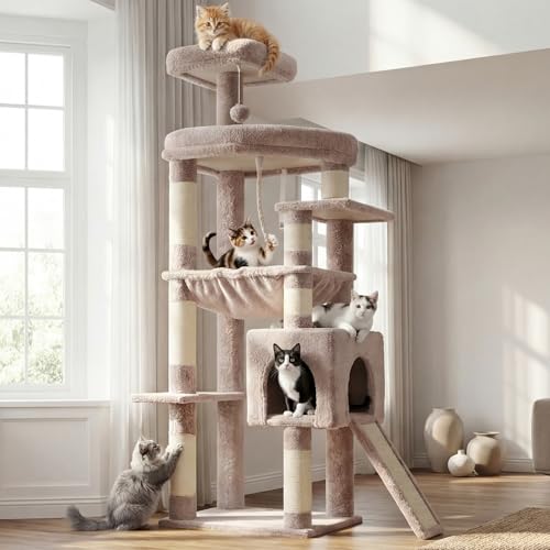 64.2" Heavy Duty Cat Tree for Large Cats with Wide Base HCT027MU (64.2 inch / Muchroom)
