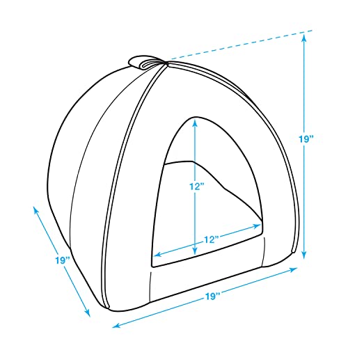Cat Bed for Indoor Cat (Brown Linen / 19" x 19" x H:19")