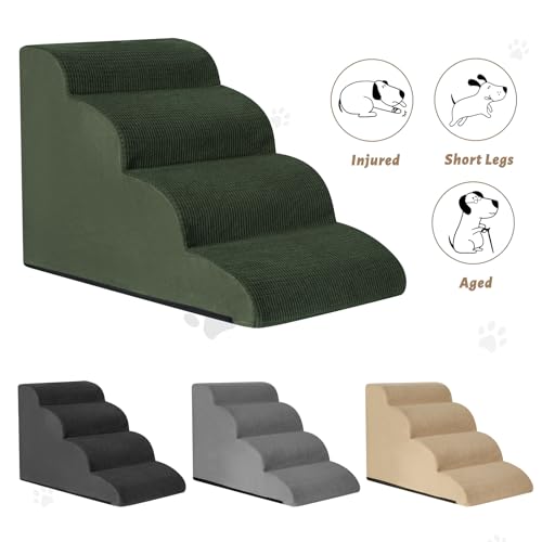 Dog Steps for Bed or Couch (Green / Standard 4-Step 17.4"H)