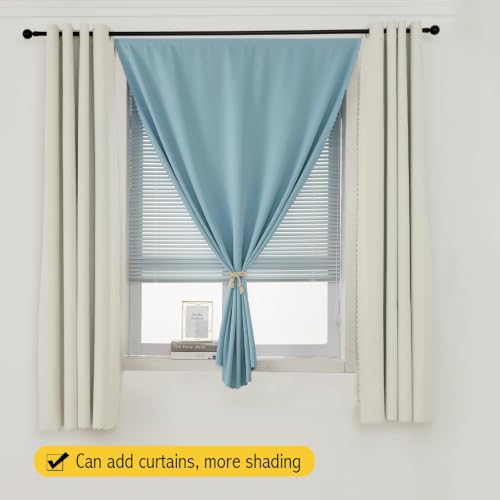 Self Adhesive Curtains (59"W x 84"L (Pack of 2) / Lake Blue)
