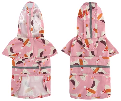 Dog Raincoat Hooded Reflective Waterproof Slicker Poncho (Dog / 3XL(33-38 pound))
