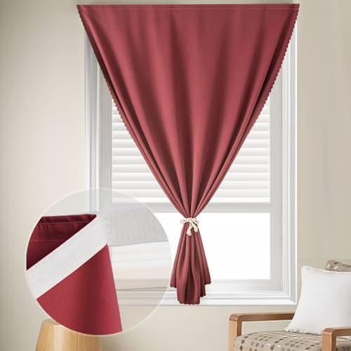 Self Adhesive Curtains (59"W x 71"L (Pack of 1) / Burgundy)