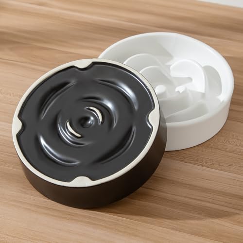6'' Ceramic Slow Feeder Dog Bowls (6 inch / Black)