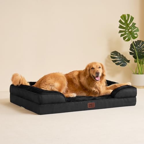 Orthopedic Dog Beds Large Sized Dog (Black / 35.0"l X 22.0"w X 6.5"th)