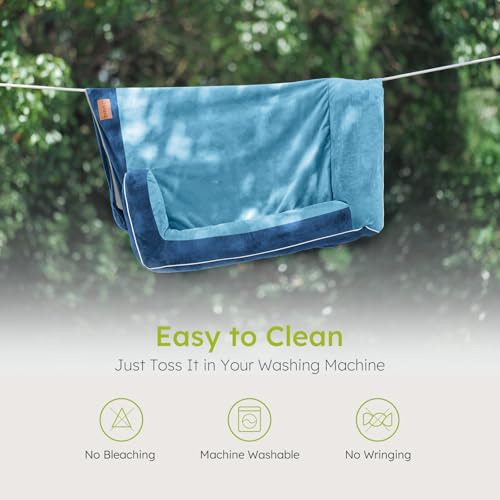 Dog Beds for Large Dogs (Navy Blue / Large(36"L x 27"W x8.5"Th))