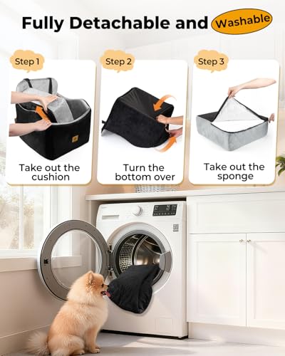 Dog Car Seats for Small Dogs Up to 35 lbs (Black/Grey)