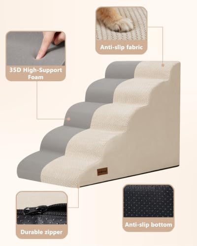 Dog Stairs for High Beds (Beige)