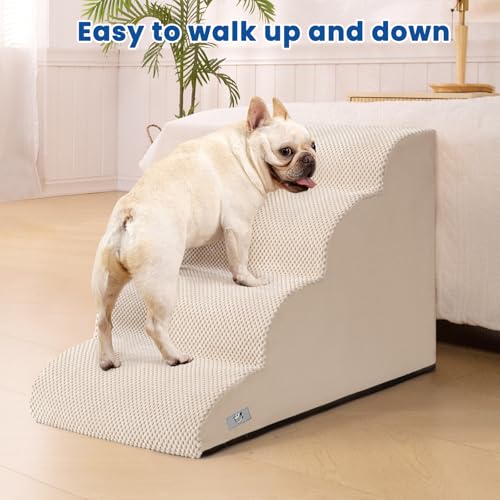 Dog Steps for Bed 17.7" H (Beige)