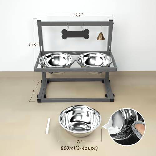 Elevated Dog Bowls (Grey - Elevated Bowl Stand / Medium & Small Dogs)