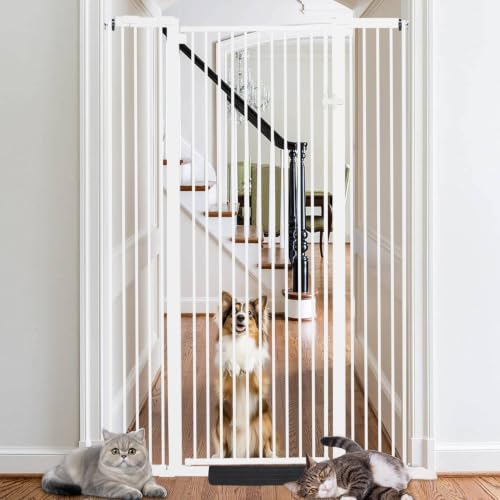 55 Inch Extra Tall Pet Gate for Cats (White / 55" tall,29.92" - 48")
