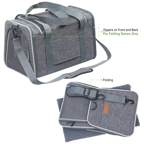 Cat Carrier Soft (19.7"L x 12.0"W x 12.0"H / Light Grey)