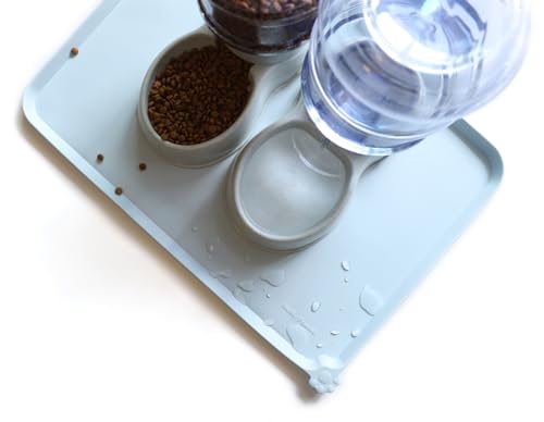 Large Silicone Pet Food Mats Tray (24" x 16" / Frost)