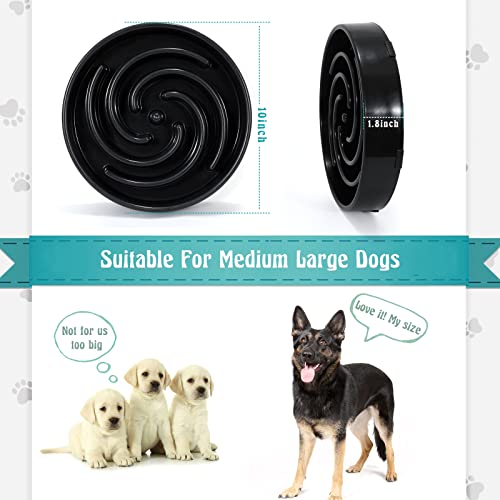 Slow Feeder Dog Bowls for Large Medium Dog Non Slip Maze Puzzle Bowl Pet Slower Food Feeding Dishes Interactive Bloat Stop Preventing Choking Healthy Dog Bowl (Large / A-black)