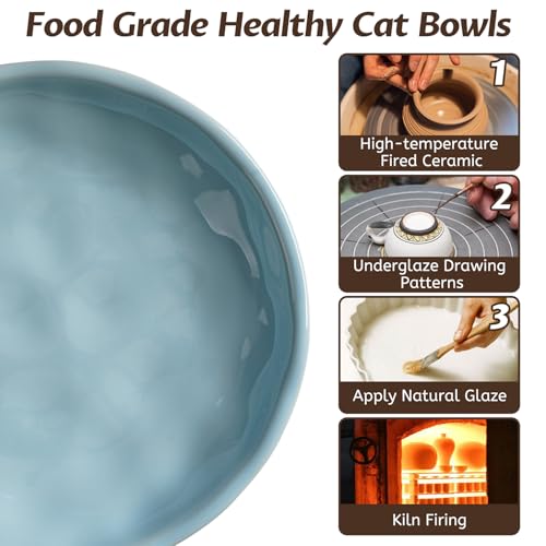 Non Slip Cat Food Bowl (Wave-4 Pack)