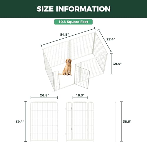 Homeplus Indoor Dog Playpen (White / 40"H)