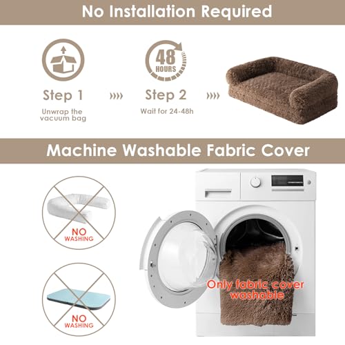 Foldable XXL Dog Bed for Large Sized Dog (54x38x7.5(Folded 38x27) / Brown)