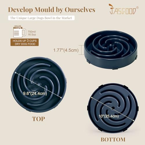 Slow Feeder Dogs Bowl for Large Medium Dogs (Large / G-Ink Blue)