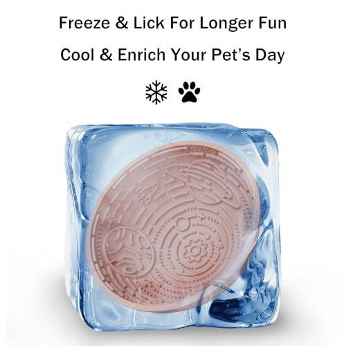 Slow Feeder Bowl & Lick Mat for Dogs (Coral / 6.3"L x 6.3"W)