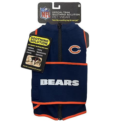 NFL CHICAGO BEARS Dog Anxiety Shirt Calming Soothing Solution Vest (Chicago Bears / Extra Small)