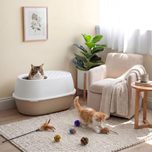 XX Large Top Entry Cat Litter Box (XXL Enclosed / Biege)