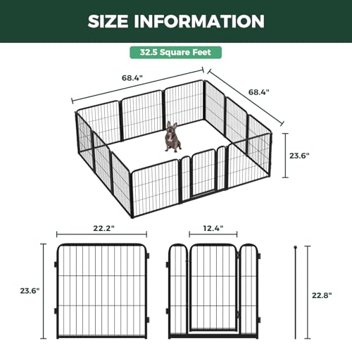 Homeplus Indoor Dog Playpen (Black / 24"H)