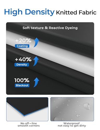 Blackout Curtains for Bedroom Portable 63"x75" (Black / 63"W x 75"L (Pack of 1))