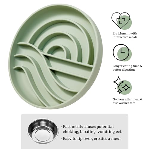 Slow Feeder Dog Bowl (Sage Green)