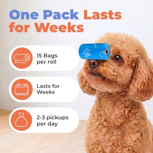 Poop Bags for Dogs (Blue (Unscented) / 240 Bags)