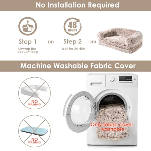 Foldable XXL Dog Bed for Large Sized Dog (54x38x7.5(Folded 38x27) / Faded Brown)